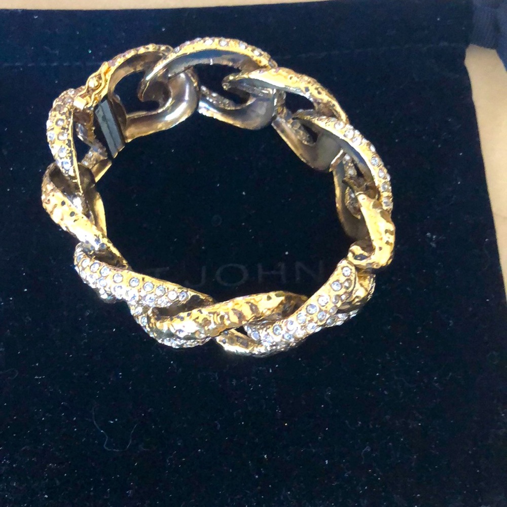 St. John Gold Crystal Link Bracelet
